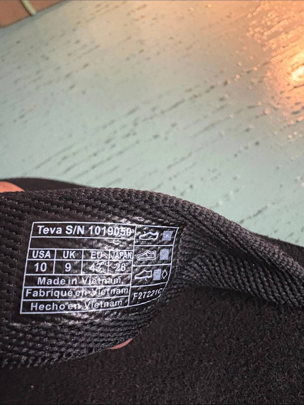Teva Black Suede Strap Flip Flops with Woven Thong